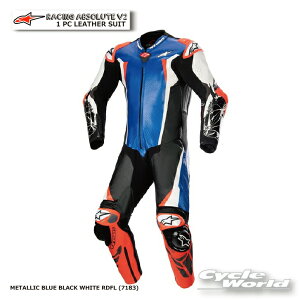 ���K�i�yALPINESTARS�zRACING ABSOLUTE V2 1 PC LEATHER SUIT�s3156323�@METALLIC BLUE BLACK WHITE RDFL (7183) �t�@���U�[�X�[�c�@���[�V���O�X�[�c�@�A���p�C���X�^�[�Y �C�^���A ���񂹁y�o�C�N�p�i�z