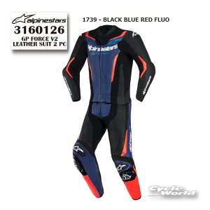 ���K�i�yALPINESTARS�zGP FORCE V2 LEATHER SUIT 2 PC�s3160126�t BLACK BLUE RED FLUO (1739) �C�^���A���񂹃��U�[�X�[�c �A���p�C���X�^�[�Y �y�o�C�N�p�i�z