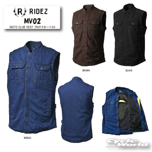 �����K�i�yRIDEZ�zRIDEZ MOTO CLUB VEST �v���e�N�^�[�x�X�g�@MV02 �o�C�N�E�F�A�@�I�[���V�[�Y���@���@�w���@�`�F�X�g�@�o�b�N�@�c�[�����O�@���C�Y�y�o�C�N�p�i�z