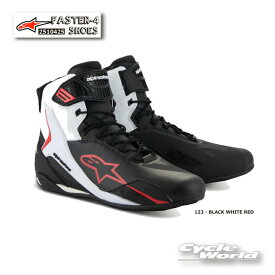 【あす楽対応】【ALPINESTARS】正規品《2510425》FASTER-4 SHOES《123 - BLACK WHITE RED》ファスター4　靴 ライディングシューズ アルパインスターズ イタリア取り寄せ イタリア 直輸入▼sub【バイク用品】