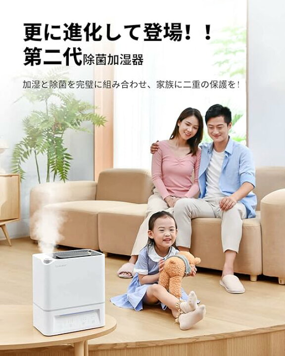楽天市場】加湿器 卓上 除菌加湿器 第二代 Luwior 電解水除菌 超音波 