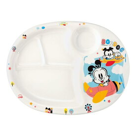 子供用 食器 ランチ皿 直径32.0×高さ2.2cm プラスチック製 食洗機対応 保管庫対応 ワンプレート 仕切り皿 日本製 リトルボブドッグ MC-31-LBD