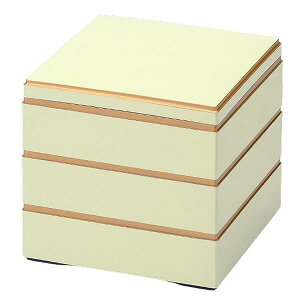 J-kitchens 重箱 3段 6.0寸 彩校倉 お重箱 白渕金 18.0cm x 18.0cm x 16.2cm 日本製