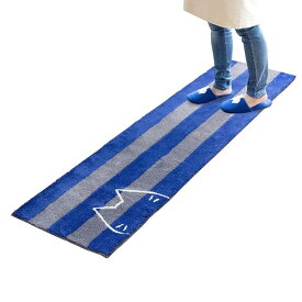 うちねこ キッチンマット 約45×180cm (ブルー)