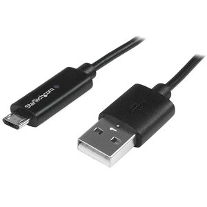 Micro USB�P�[�u�� (�[�d���m�点LED�t��) 1m USBAUBL1M