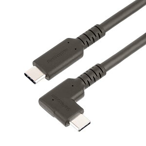 USB-Cケーブル/L型コネクター/高耐久/2m/USB 3.2 Gen 1(5 Gbps)/4K60Hz DP Altモード/100W USB Power Delivery/アラミド繊維補強/Type-C オス-オス/ブラック/同期 PD充電/L字