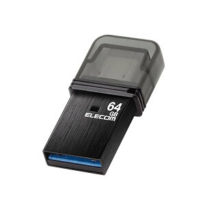 USB������ 64GB USB3.2�iGen1�j Type-C �L���b�v�� �u���b�N MF-CAU32064GBK