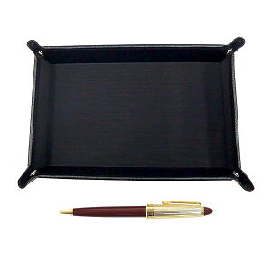 日本製シボ牛革ペントレイ黒 ネオD-800ホリ金加工 レトロボールペンセット 赤 TRASB-800B-R