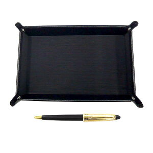 日本製シボ牛革ペントレイ黒 ネオD-800ホリ金加工 レトロボールペンセット 黒 TRASB-800B-B