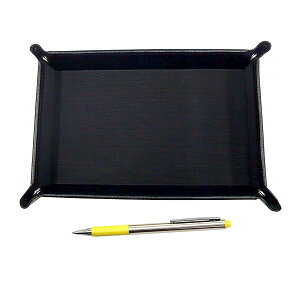 日本製シボ牛革ペントレイ黒 FB325アルミストレートノックボールペンセット 黄 TRASB-FB325-Y