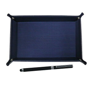 日本製シボ牛革ペントレイ青 スマホタッチ・メタルキャップ式ボールペンエクストラセット 黒 TRAL-QSJW700-B