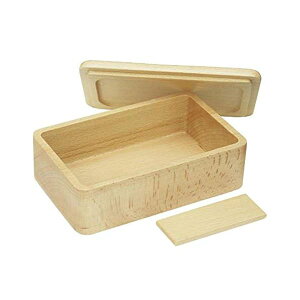 弁当箱 木目 16×10.3×5.7cm ブナ くりぬき 長角弁当 905110