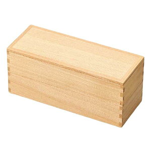 J-kitchens 木製 弁当箱 スリム 白木塗タモ二段弁当(大) (1個) 22.7cm 日本製