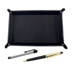 日本製シボ牛革ペントレイ黒 メタルタッチ棒銀とネオD-800ホリ金加工 レトロボールペンセット 黒 TRASB-ALST-800B-B