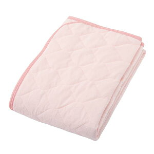 【 】 置くらく 敷きパッド シングル 置くだけでピタッと止まる 取り付け簡単便利 ゴムなしですっきり 裏面すべり止め加工 洗える パイル 綿100% ピンク CM03600002