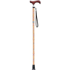 【 ステッキ 愛杖 Eシリーズ 折りたたみタイプ 】 花柄・ベージュ E-256B