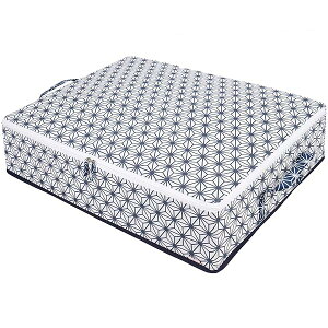 収納ケース 羽毛布団用 ホワイト 麻の葉柄 不織布 折りたたみ 持ち手付き 850-09