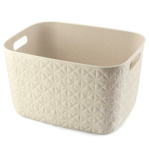 (カーバー) Softex(ソフテックス) バスケット 19L チョークホワイト | かご 収納 小物 衣類 洗える キルト生地のようなデザイン 持ち手付き リサイクルプラスチック製 お手入れ簡単 CV-116