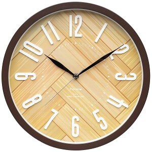 電波時計 掛け時計 インテリア掛時計 デザイン 夜間秒針停止 木目調 ポップ アナログ 保土ヶ谷電子販売 ブラウン HIC-008RC-BR
