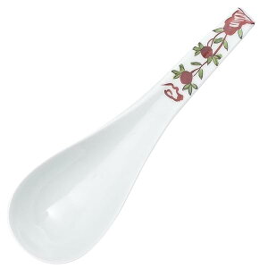有田焼 伝平窯 「 究極の レンゲ 」 麒麟万暦柄 (赤・レッド) 直径約16cm れんげスプーン 陶器 20周年記念デザイン 電子レンジ 食洗機対応 日本製 R2338