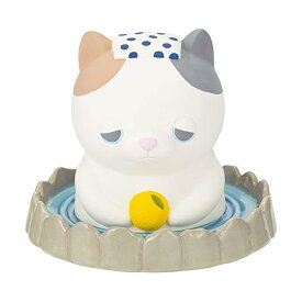 りぶはあと 温泉加湿器 プレミアムねむねむアニマルズ ミケネコのゆず ポット本体:W7.5xD7.5xH1