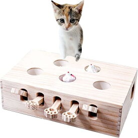 木製 モグラ叩き 猫 おもちゃ お洒落 ネコ ねこのおもちゃ 厳選木材使用 安全素材 ねこじゃ
