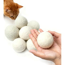 猫 おもちゃ ボール 天然 ウールボール 6セット 屋内 猫用 フェルトボール コロコロ 直径5.5cm