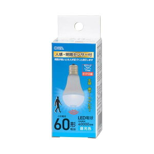 �I�[��(OHM) LED�d�����` E17 60�`���� �l�����ÃZ���T�[�t �����F�b�I�[���d�@ LDA7D-G/E17 PIR 06-569