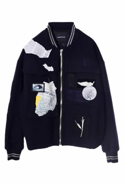 楽天市場】未使用 ALMOSTBLACK ワッペン付 ボンバー ジャケット 2 