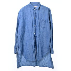 美品 VOTE MAKE NEW CLOTHES リネン混 シャンブレーシャツ S ブルー ボートメイクニュークローズ 【中古】