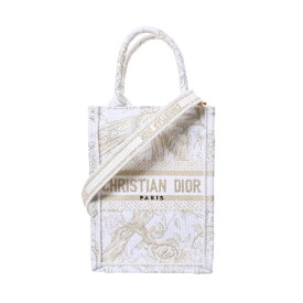 美品 Christian Dior ブックトート ミニフォン バッグ - ホワイト クリスチャンディオール 【中古】