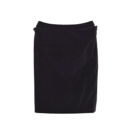 美品 Yves Saint Laurent rive gauche ベロア コットン スカート 38 ダークブラウン イヴサンローランリヴゴーシュ 【中古】