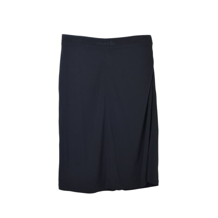 楽天市場】CHANEL 97P P07157 ロゴ刺繍 レーヨン スカート 42 ブラック  