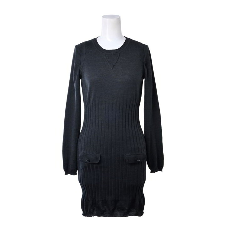 楽天市場】CHANEL P39367 シルク混 ニットワンピース 36 グレー  