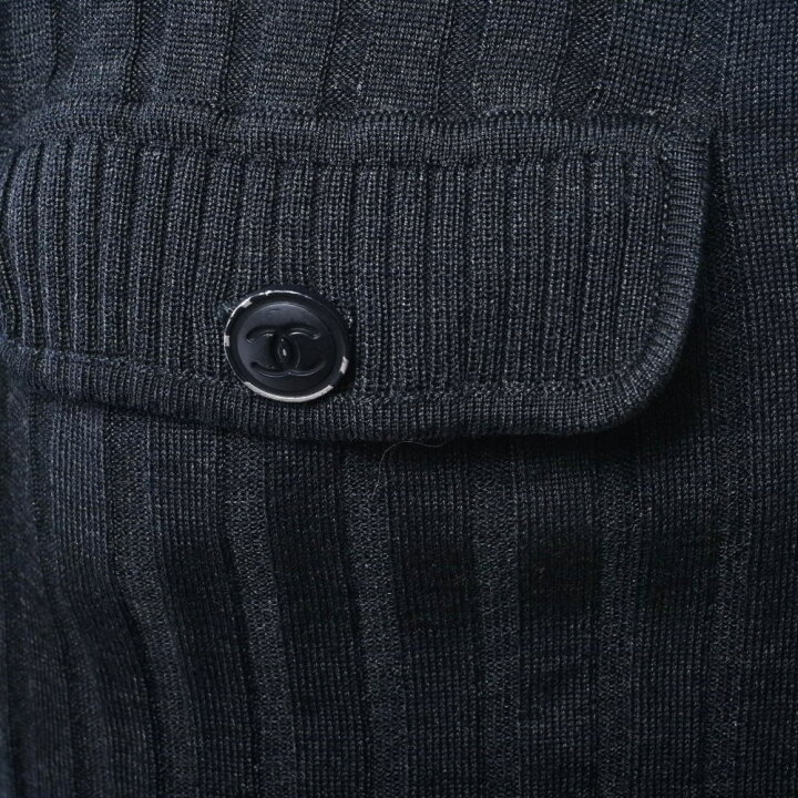 楽天市場】CHANEL P39367 シルク混 ニットワンピース 36 グレー  