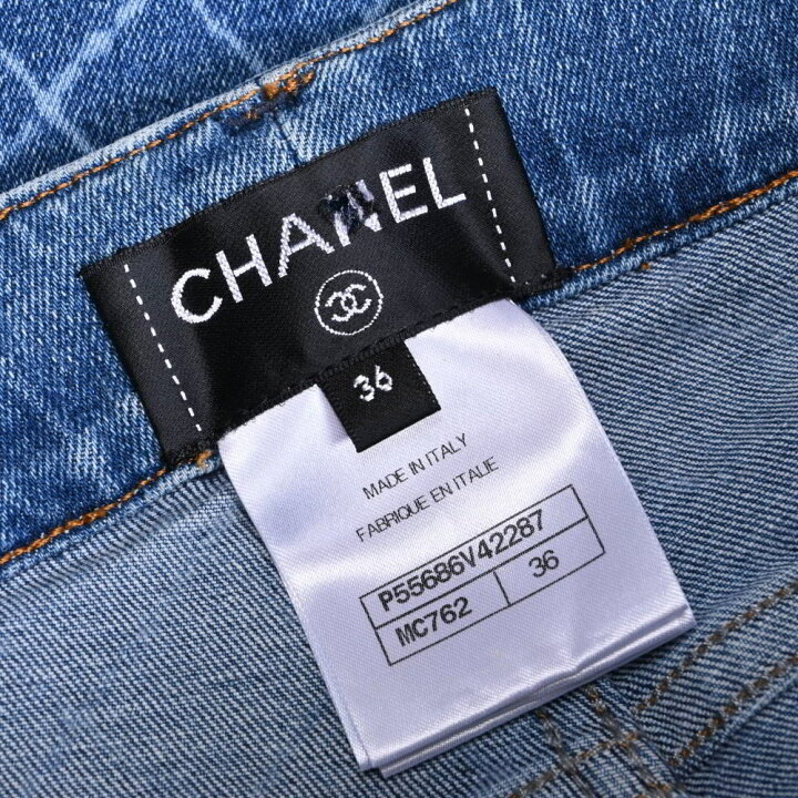 楽天市場】CHANEL P55686 マトラッセ ストレッチ 裾ジップ デニム  