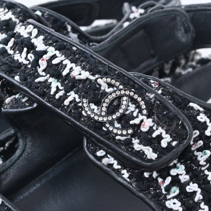 楽天市場】CHANEL G35927 ラインストーン ココマーク ツイード  