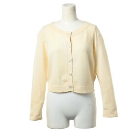 CHANEL P49322K06208 カシミヤ ニット カーディガン 38 アイボリー シャネル 【中古】