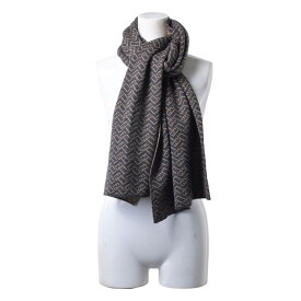 FENDI イタリア製 FF柄 ウール マフラー - グレー フェンディ 【中古】