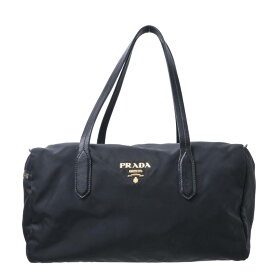 PRADA テスート ナイロン レザーミニ ボストン バッグ - ブラック プラダ 【中古】