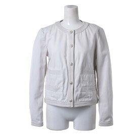 CHANEL 03C P20544V11926 ノーカラー コットン ジャケット ココマークボタン9個付き 38 ベージュ シャネル 【中古】