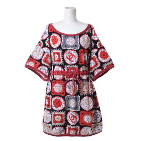 CHANEL 09P P35852V25846 スポーツ ココマーク 総柄 ベロア ワンピース 42 レッド シャネル 【中古】