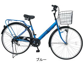 自転車 完成品 完成車 シティサイクル 6段変速 軽快車 ままちゃり 27インチ オートライト 泥除け ANIMATO（アニマト）自転車 LV-270HRR ローラーブレーキ キャリア おしゃれ 人気 通勤 通学 男性 女性 ホワイト ブルー レッド