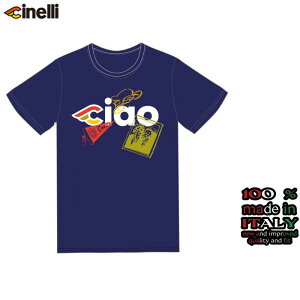 CINELLI `l T-SHIRTS CIAO ICONS BLUE NAVY `I ACR u[lCr[ TVc
