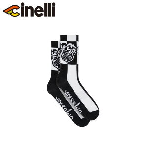 Cinelli �`�l�� SOCKS CREST BLACK'N'WHITE-PASTORI �\�b�N�X