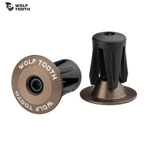 WolfTooth �E���t�g�D�[�X Alloy Bar End Plugs Espresso �o�[�G���h�v���O