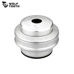 WolfTooth �E���t�g�D�[�X EC34/28.6 PremiumUpper Headset 16mm Stack Raw Silver �w�b�h�p�[�c