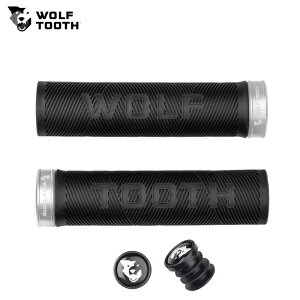 WolfTooth �E���t�g�D�[�X Lock-On Echo Grip Black Grip with Raw Silver Collar �O���b�v