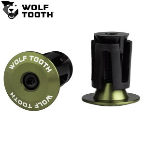 WolfTooth �E���t�g�D�[�X Alloy Bar End Plugs Olive