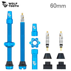 WolfTooth EtgD[X Tubeless Valve Stem Kit `[uX ouXeLbg 60mm Blue